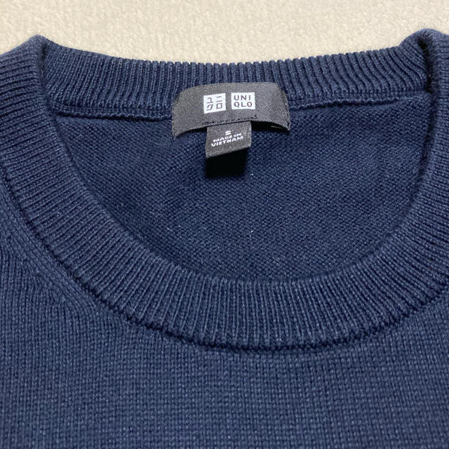 UNIQLO(ユニクロ)のUNIQLO スーピマコットンクルーネックセーター(長袖)ネイビー メンズのトップス(ニット/セーター)の商品写真