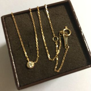 agete - アガット k18 一粒ダイヤ ネックレス ✨ 18金の通販 by にこ's