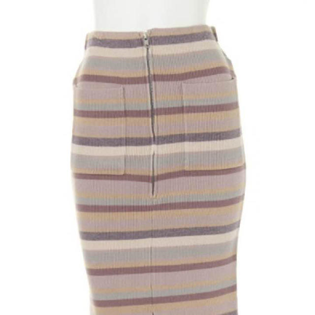 dazzlin(ダズリン)のdazzlin ミドル丈ニットタイトスカート ニットボーダータイトスカート レディースのスカート(ひざ丈スカート)の商品写真