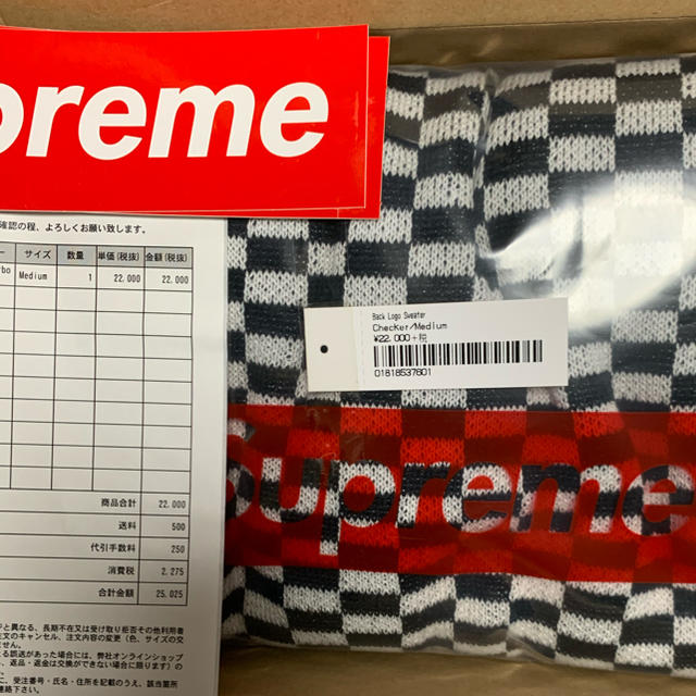 Supreme(シュプリーム)のM SUPREME Back Logo Sweater Checkerboard メンズのトップス(ニット/セーター)の商品写真