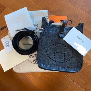 エルメス(Hermes)の【希少・新品未使用品・Y刻印】ミニエブリン エヴリン tpm 黒　シルバー金具(ショルダーバッグ)