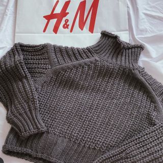 エイチアンドエム(H&M)のH&M 今季　チャンキーニット　グレー(ニット/セーター)