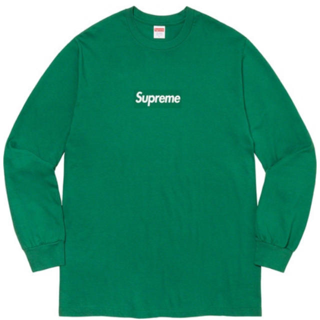 supreme box logo L/S tee S light pine 緑