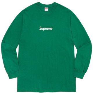 シュプリーム(Supreme)のsupreme Box Logo L/S Tee Light Pine Sサイズ(Tシャツ/カットソー(七分/長袖))