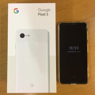 アンドロイド(ANDROID)の最終値下げPixel3 64G clearly white simフリー美品(スマートフォン本体)