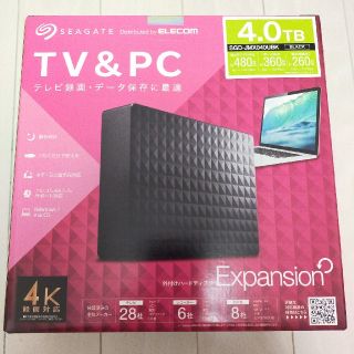 エレコム(ELECOM)の４ＴＢ外付けHDD 新品未開封 SGD-JMX040UBK(PC周辺機器)