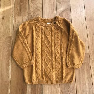 エイチアンドエム(H&M)の新品 H&M ケーブルニットセーター マスタード 86 85センチ 男女兼用(ニット/セーター)