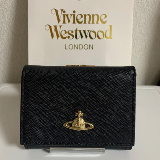 Vivienne Westwood(ヴィヴィアンウエストウッド)のichigo様専用 ヴィヴィアンウエストウッド がま口三つ折財布 黒 レディースのファッション小物(財布)の商品写真
