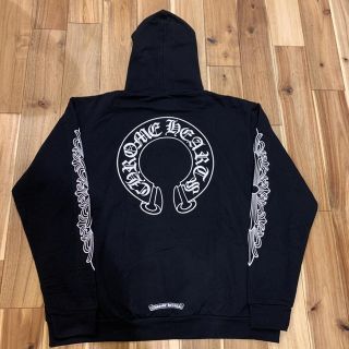 クロムハーツ(Chrome Hearts)のレア 新品 クロムハーツ バック ホースシュー ブラック パーカー サイズXL(パーカー)