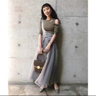 アメリヴィンテージ(Ameri VINTAGE)のONE SHOULDER SHEER SKIRT(ロングスカート)