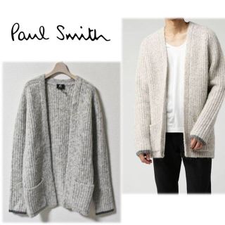 ポールスミス(Paul Smith)の 《ポールスミス》新品 アルパカ ローゲージカーディガン ニット ガウン 灰 L(カーディガン)