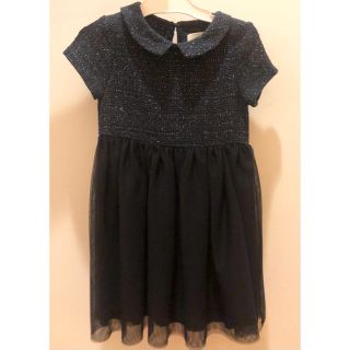 ザラキッズ(ZARA KIDS)の値下げZARA 110 〜 120 ワンピース ネイビー 発表会 入学式 (ワンピース)