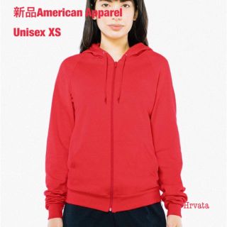 アメリカンアパレル(American Apparel)の新品 アメリカンアパレル フリースパーカー（赤）(パーカー)