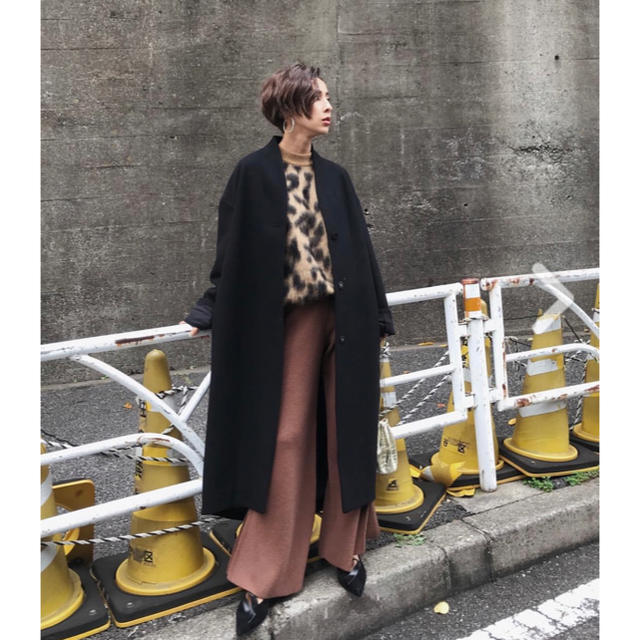 Ameri VINTAGE  SIMPLE NOCOLLAR COAT