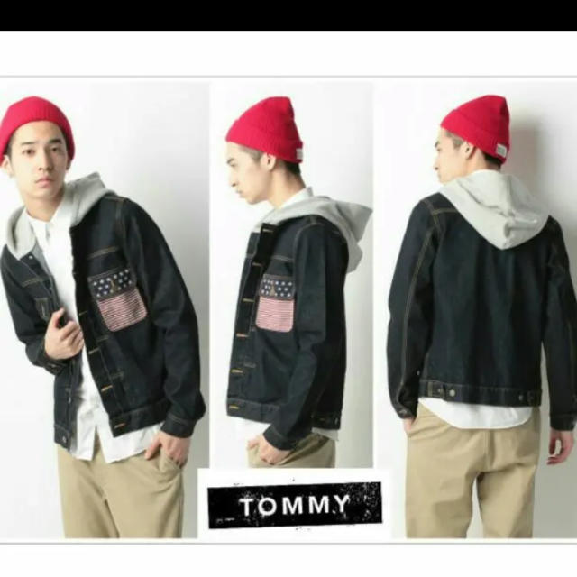 TOMMY(トミー)の値下げトミーTommyフードデニムジャケット星条旗Mbeamschumsgsc メンズのジャケット/アウター(Gジャン/デニムジャケット)の商品写真