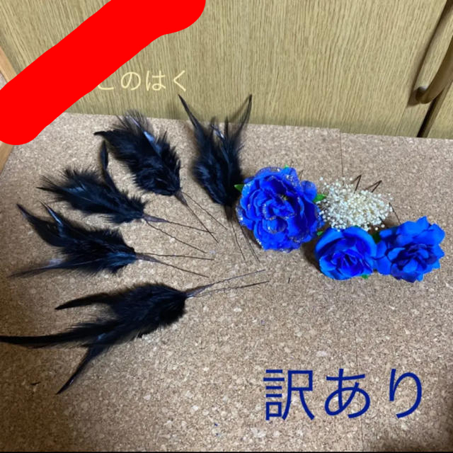 訳あり！No.17  黒羽根　青　【同胞購入−500円】