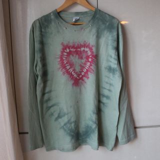 ロンT tie-dye タイダイ　緑(Tシャツ/カットソー(七分/長袖))