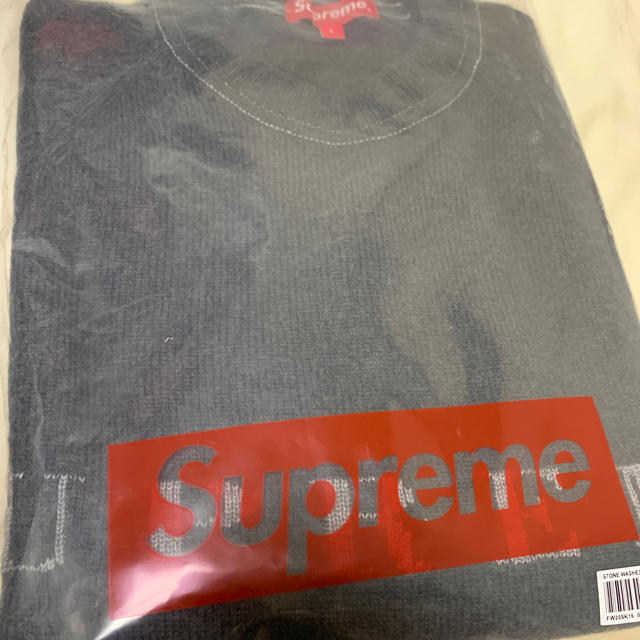 Supreme Stone Washed Sweater Black Lサイズ 1