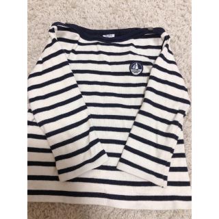 プチバトー(PETIT BATEAU)のプチバトー  petit bateau ボーダー　カットソー　81cm(シャツ/カットソー)