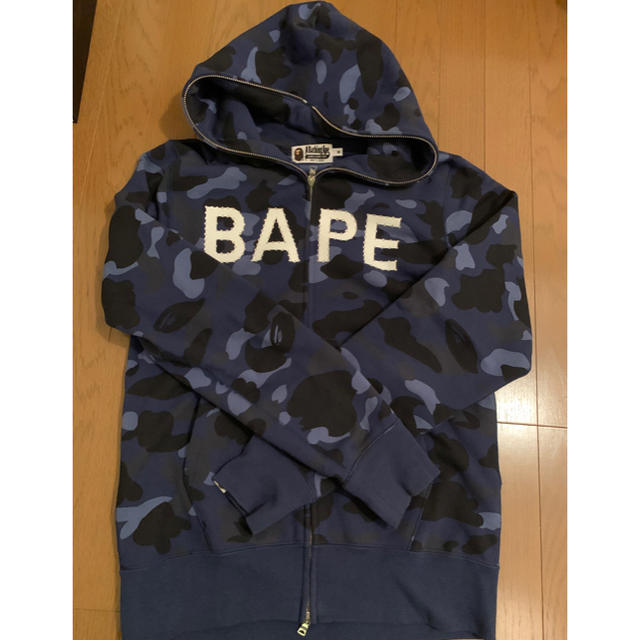 美 M BAPE ラインストーンカラーカモパーカー 青迷彩 猿カモ 猿迷彩240