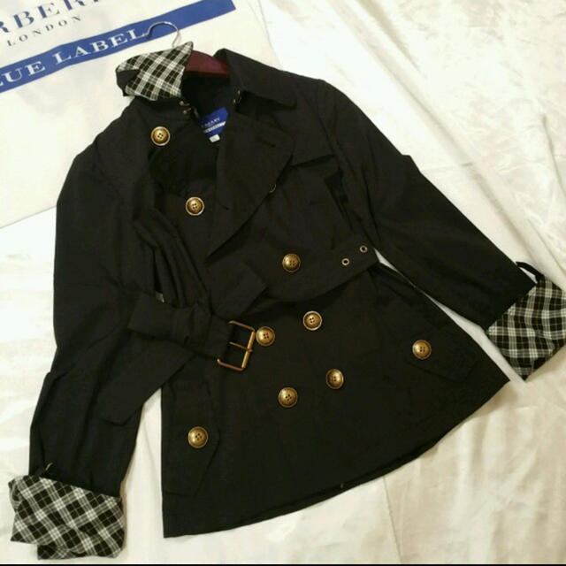 バーバリーブルーレーベルショートトレンチコート38美品