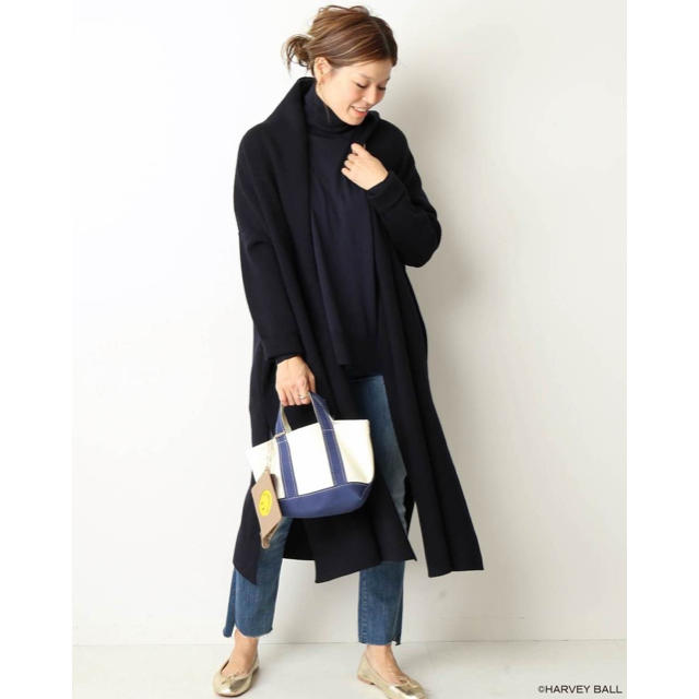 Deuxieme Classe スムースニットガウンコート ネイビー Deuxieme Classe スムースニットガウンコート ネイビー