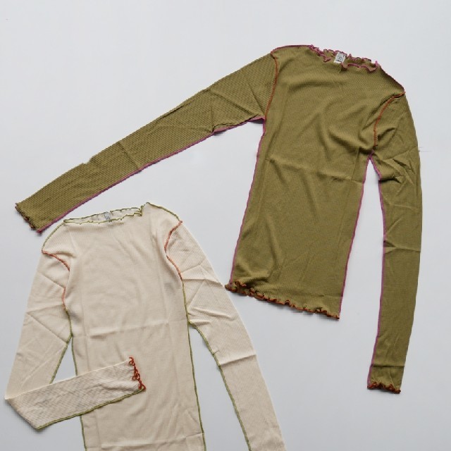 BASERANGE Vein Long Sleeve Cotton Rib GR レディースのトップス(Tシャツ(長袖/七分))の商品写真