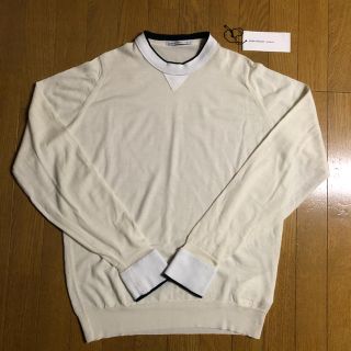 サカイ(sacai)のsacai John Smedley クルーネックプルオーバー ホワイトサカイ(ニット/セーター)