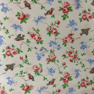 キャスキッドソン(Cath Kidston)の新品 約205cm キャスキッドソン オイルクロス 生地 バードホワイト(生地/糸)