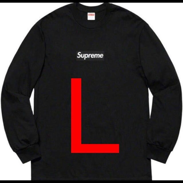 メンズSupreme Box Logo L/S Tee ボゴ ロンT Lサイズ 黒