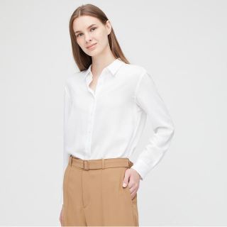 ユニクロ(UNIQLO)のレーヨンブラウス　ユニクロ　水色(シャツ/ブラウス(長袖/七分))