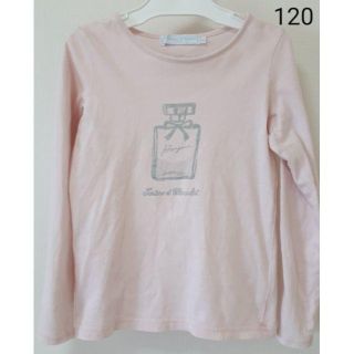 タルティーヌ エ ショコラ(Tartine et Chocolat)のグリッターパヒュームTシャツ　120　タルティーヌエショコラ　ピンク(Tシャツ/カットソー)