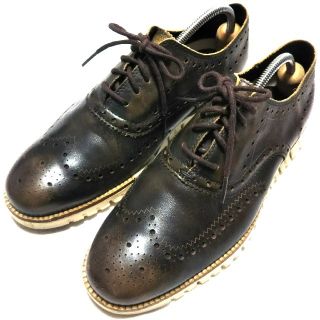 コールハーン(Cole Haan)のCOLE HAAN美品  ZEROGRAND レザーウィングチップ(ドレス/ビジネス)