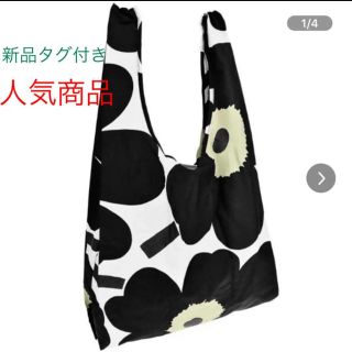 マリメッコ(marimekko)のmarimekko マリメッコ エコバッグ　ピエニウニッコ新品タグ付ブラック(エコバッグ)