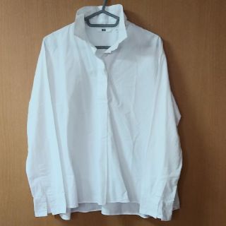 ユニクロ(UNIQLO)のユニクロ　Aラインシャツ　白(シャツ/ブラウス(長袖/七分))