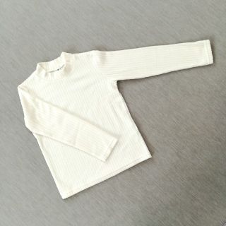 ユニクロ(UNIQLO)のユニクロ KIDS ストレッチフリースリブT 白 長袖 130cm(Tシャツ/カットソー)