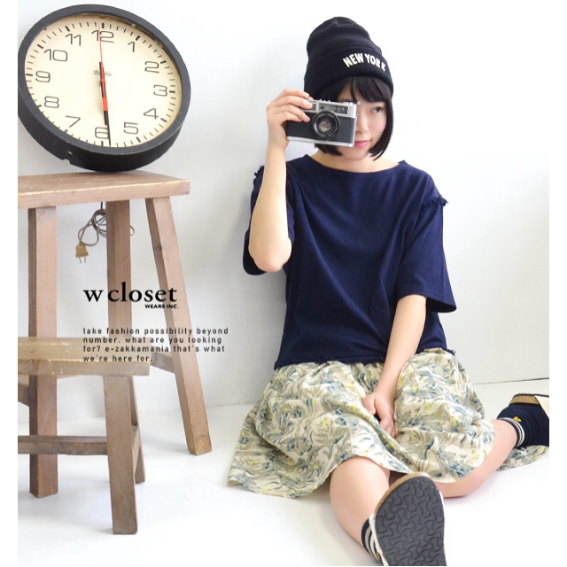 w closet(ダブルクローゼット)のwcloset＊フリンジビッグTシャツ レディースのトップス(Tシャツ(長袖/七分))の商品写真