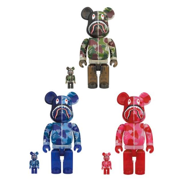 BE@RBRICK CLEAR ABC CAMO SHARK 3点セット