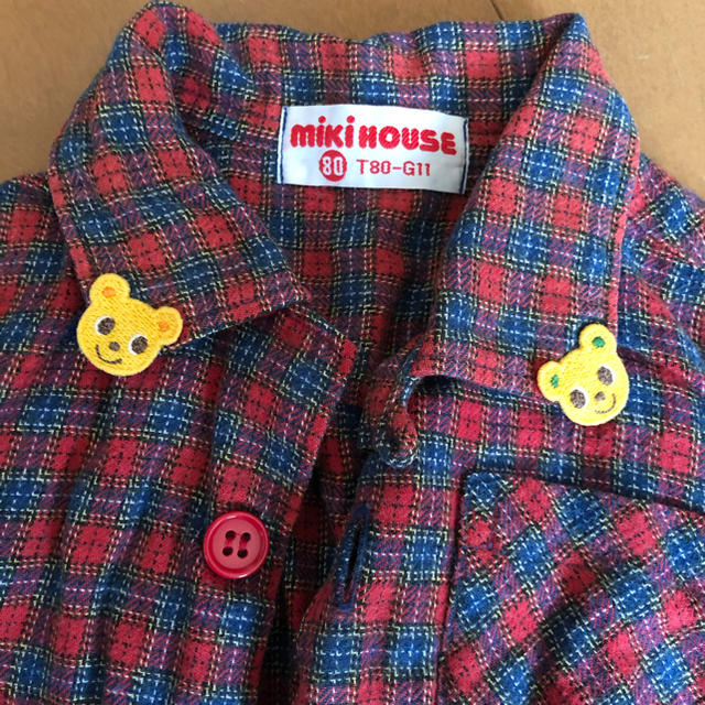 mikihouse(ミキハウス)のミキハウス　チェック　ネルシャツ キッズ/ベビー/マタニティのベビー服(~85cm)(シャツ/カットソー)の商品写真