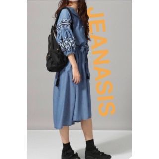 ジーナシス(JEANASIS)の美品★JEANASIS  デニム エンブロイダリー ワンピース(ロングワンピース/マキシワンピース)