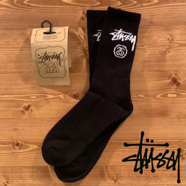 STUSSY(ステューシー)の二足セット◎STUSSY ストックロゴ ソックス / ホワイト　ステューシー メンズのレッグウェア(ソックス)の商品写真