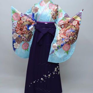 二尺袖 袴 セット ジュニア用 144～150cm 袴変更可能 NO22930(和服/着物)