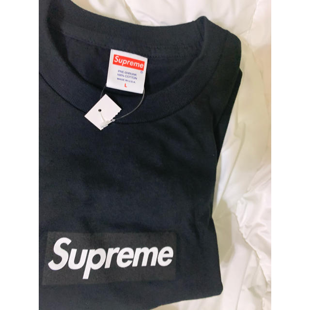 黒L Supreme Box Logo L/S TeeTシャツ/カットソー(七分/長袖)