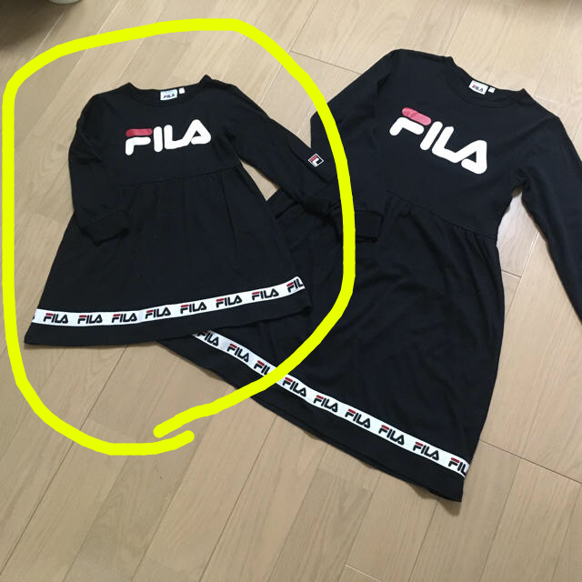 FILA(フィラ)の110センチ　フィラ黒ワンピース キッズ/ベビー/マタニティのキッズ服女の子用(90cm~)(ワンピース)の商品写真