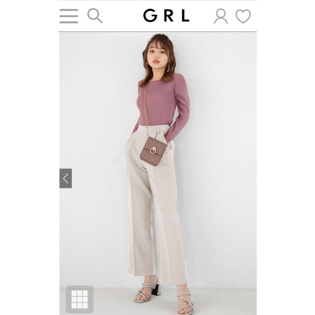 GRL(グレイル)の新品未使用　GRL センタープレス　ストレートパンツ レディースのパンツ(カジュアルパンツ)の商品写真