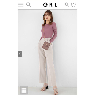 グレイル(GRL)の新品未使用　GRL センタープレス　ストレートパンツ(カジュアルパンツ)