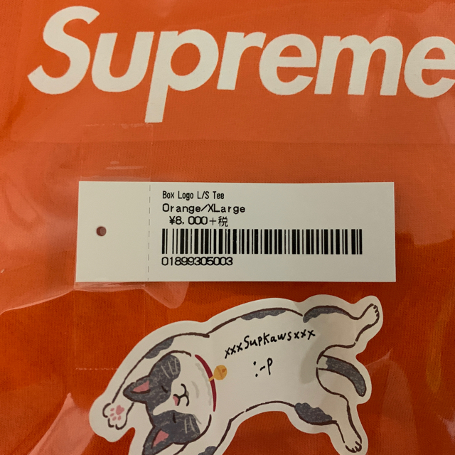 Supreme(シュプリーム)のポグブム様専用 Supreme box logo L/S Tee Orange メンズのトップス(Tシャツ/カットソー(七分/長袖))の商品写真