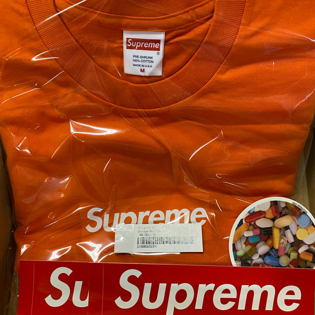 【Medium 】supreme box logo tee Orange L/S