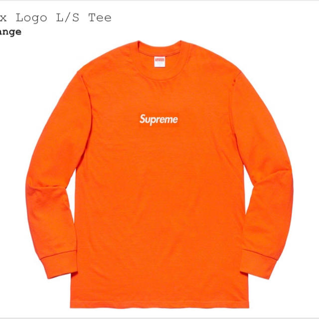 【Medium 】supreme box logo tee Orange L/S