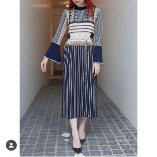 Pedicel Jacquard Knit Dress